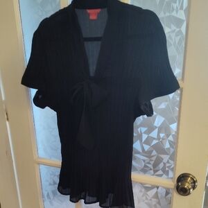 Sunny Leigh Elegant Sheer Black Women's Top